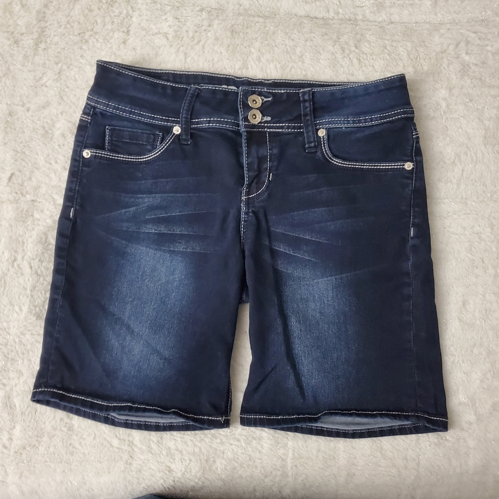 Hydraulic Navy Blue Denim Bermuda Shorts